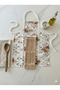 طقم مريلة مطبخ منقوشة ومنشفة مخملية (30x50) - أنيق ومفيد