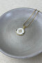 Pearlescent polar star necklace with oval non-tarnish zircon stone, sent in a gift box, 45 cm.