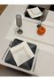 Double Piko Sargo Detailed Service Presentation Napkin 6 Pieces 40X40 Ecru - 3