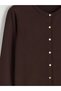 Brown Crew Neck Women's Knitwear Cardigan (S6) - 6