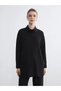 Black Women's Shirt Tunic with Tie Detail (S6)