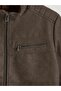 Lcwaikiki Classic Beige Standard Fit Stand Collar Men's Coat - 7