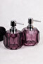 2 Pieces Purple Liquid Soap Dispenser Set 300 ml Diamond Patterned Modern Acrylic Soap Dispenser 9 cm X 13.5 cm - 4
