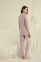 Arias Closet Long Sleeve Button down V-Neck Pajama Set - 6
