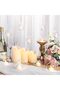 4pcs Glass Cylinder Vases with 4 Plastic Pillar Candles for Home, Events & Weddings - 2