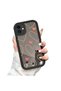 iPhone 11 Compatible Black Silicone Heart Patterned Mirror Surface Lens Protection Case - 4