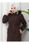 Full Length Fur Lined Elastic Waist K Hooded Coat Mde1405002 - 6