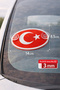 Plexiglass Turkish Flag Sticker Set of 2 – Car Window Sticker with Double Suction Cups, 8.5X14 cm - 3
