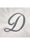 Monogrammed Letter "D" Hand & Bath Towel Silver Thread Cotton Personalised - 2