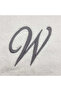 Monogrammed Letter "W" Bath Towel Silver Thread Cotton Personalised Letter - 2