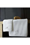 Monogrammed Letter "M" Hand & Bath Towel Silver Thread Cotton Personalised - 3