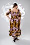 Plus Size Elastic Waist and Sleeves Dress Orange-Pink - 4
