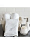 Monogrammed Letter "H" Hand Towel Silver Thread Cotton Personalised Letter - 3
