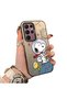 Samsung Galaxy S22 Ultra Compatible Hard Acrylic Back Silicone Edge Lens Protection Case Snoopy Pattern - 4