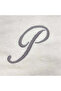Monogrammed Letter "P" Hand Towel Silver Thread Cotton Personalised Letter - 2
