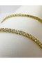 3mm Square Stone Waterway Steel Necklace - Golden Crystal River Princess - 2