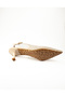 Alos 9515 Stoned Short Heeled Shoes Tan - 5
