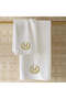 Monogrammed Letter "M" Bath Towel Gold Thread Cotton Personalised Letter - 4