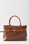 Aira Belt Detailed Soft Leather-Look Large Internal Volume Tan Women's Shoulder and Shoulder Bag - 4