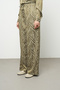 Women's Graphic Khaki Line Patterned Stretchy Silky Satin Look Palazzo Trousers - 2