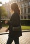 Women's Croco Black Crossbody Shoulder Bag Lacoste Textured Faux Leather Flap Zipper Daily Bag - 5