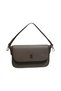 Women's Bitter Brown Cross Strap Shoulder Bag Lacoste Textured Faux Leather Flap Zipper Daily Bag - 2