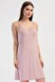 Women's Lace Thin Strap V-Neck Dusty Rose Nightgown Tunic C5T1N3904 - 3