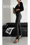 Women's Slim-Leg Slit High-Waist Leather Trousers – Premium Brushed Inside Leather - 6