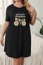 Plus Size Women's Short Sleeve Crew Neck T-Shirt Dress Nightgown