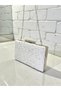 Special Design Ecru Color Wrinkled Stone Satin Chain Handle Women's Evening Dress Bag Wedding Engagement Graduation - 6