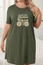 Plus Size Women's Short Sleeve Crew Neck T-Shirt Dress Nightgown