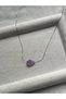 Raw Amethyst Stone Steel Chain Necklace Handmade