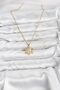 316L Steel Chain Gold Color Snowflake Model Zircon Stone Women's Necklace - 2