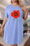 Plus Size Women's Short-Sleeve Crew Neck T-shirt Dress Nightdress