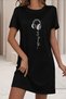 Plus Size Women's Short Sleeve Crew Neck T-Shirt Dress Nightgown