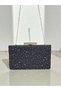 Special Design Black Color Wrinkled Stone Satin Chain Handle Women's Evening Dress Bag Wedding Engagement Graduation - 5