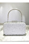 Special Design Ecru Color Wrinkled Stone Satin Chain Handle Women's Evening Dress Bag Wedding Engagement Graduation - 3