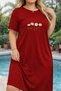 Plus Size Women's Short Sleeve Crew Neck T-Shirt Dress Nightgown