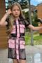 Girl's Lace Embroidered Skirt Set with Pocket Detail, Transparent Fabric Lining and Pink Skirt - 5