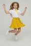 Girl's Yellow Bowknot Lace Embroidered Shirt Yellow Pocket Ruffle Skirt Set 23 April - 3