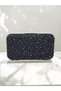 Special Design Black Color Wrinkled Stone Satin Chain Handle Women's Evening Dress Bag Wedding Engagement Graduation - 3