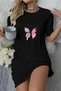 Plus Size Women's Short Sleeve Crew Neck T-Shirt Dress Nightgown