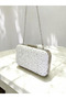 Special Design Ecru Color Wrinkled Stone Satin Chain Handle Women's Evening Dress Bag Wedding Engagement Graduation - 6