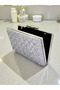 Custom design silver color crinkle stone satin chain handle women's evening bag wedding engagement graduation - 4