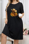 Plus Size Women's Short Sleeve Crew Neck T-Shirt Dress Nightgown