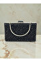 Special Design Black Color Wrinkled Stone Satin Chain Handle Women's Evening Dress Bag - 7