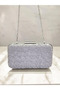 Custom design silver color crinkle stone satin chain handle women's evening bag wedding engagement graduation - 5