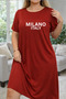 Plus Size Women's Short Sleeve Crew Neck T-Shirt Dress Nightgown