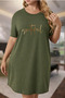 Plus Size Women's Short Sleeve Crew Neck T-Shirt Dress Nightgown