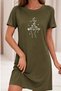 Plus Size Women's Short Sleeve Crew Neck T-Shirt Dress Nightgown